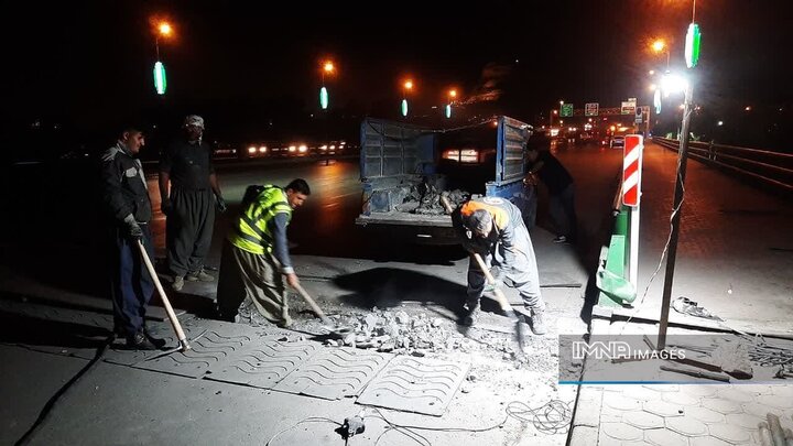 اصلاح درزهای انبساطی پل وحید آغاز شد