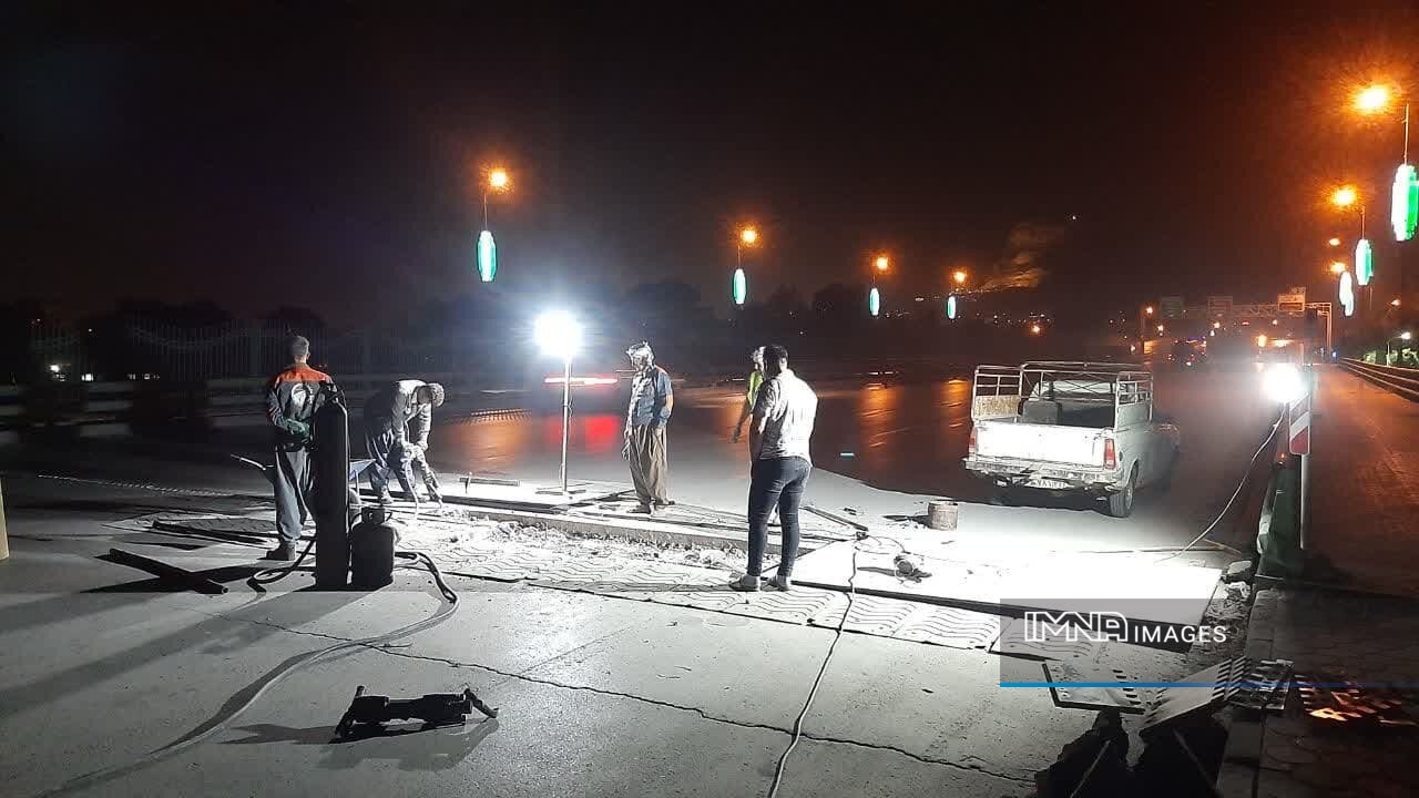 اصلاح درزهای انبساطی پل وحید آغاز شد