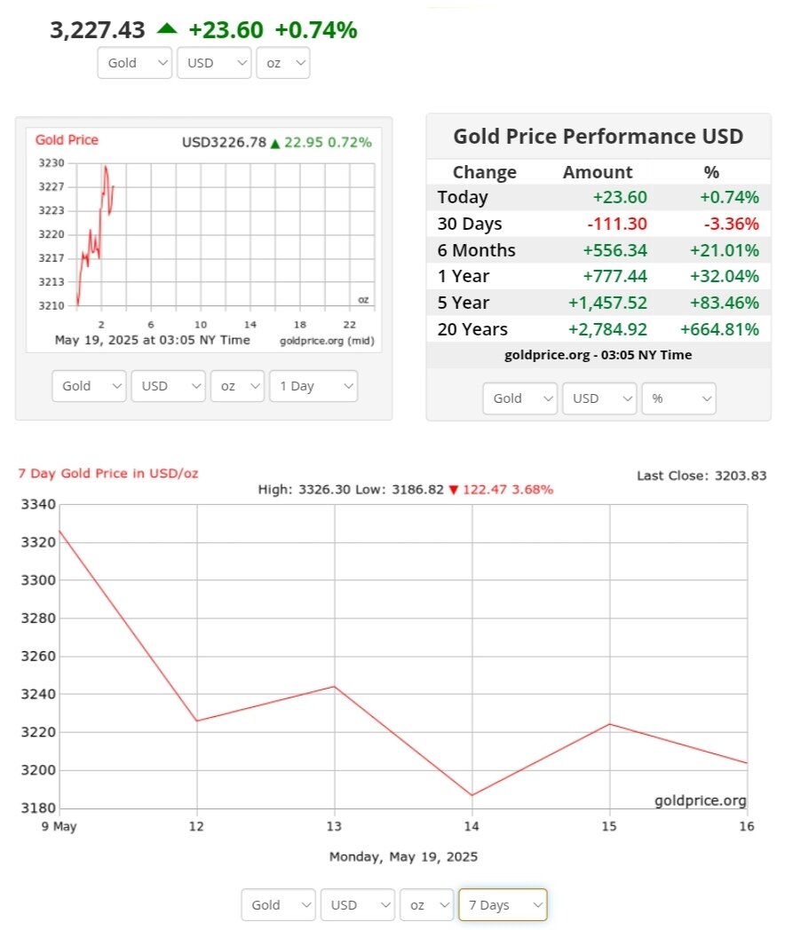 نمودار نوسانات قیمت طلا ۲۹ اردیبهشت ۱۴۰۴ + قیمت جهانی طلا