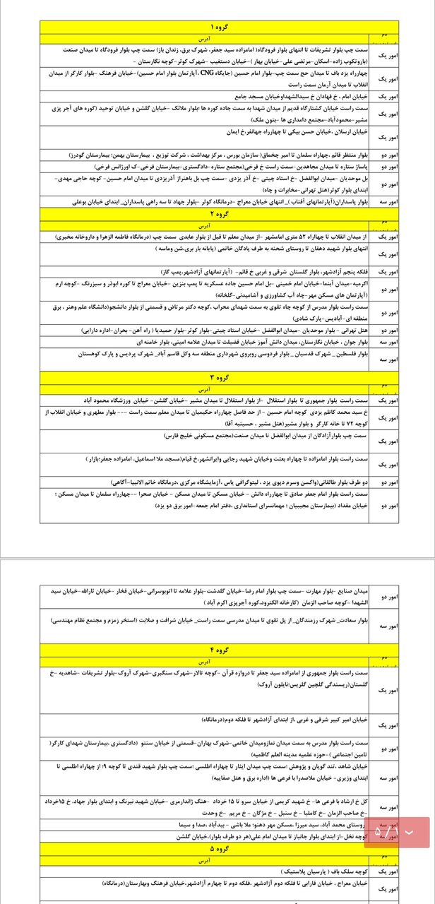 برنامه قطعی برق یزد چهارشنبه ۳۱ اردیبهشت + جدول