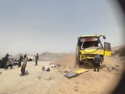 واژگونی یک دستگاه اتوبوس در محور تفت_دهشیر