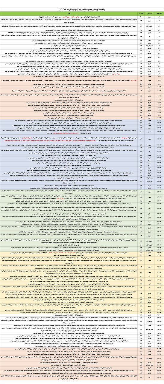 جدول قطعی برق خراسان شمالی امروز دوشنبه پنجم خرداد