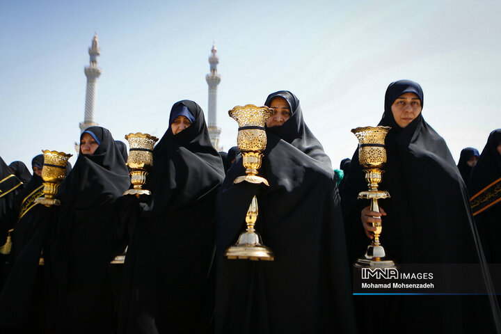 عزاداری خادمان حرم حضرت معصومه(س) در روز شهادت امام جواد(ع)