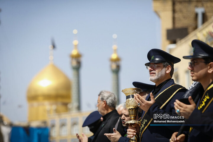 عزاداری خادمان حرم حضرت معصومه(س) در روز شهادت امام جواد(ع)