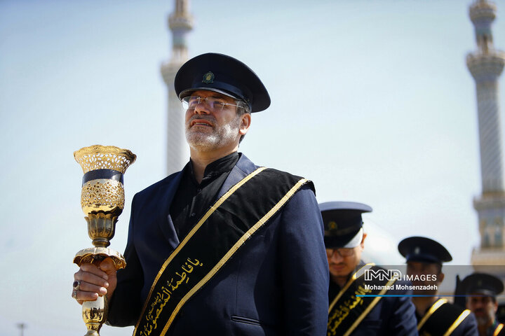عزاداری خادمان حرم حضرت معصومه(س) در روز شهادت امام جواد(ع)
