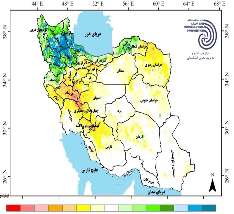 جزئیات جدیدترین پیش‌ بینی بارش‌ ها و دمای هوا در ایران