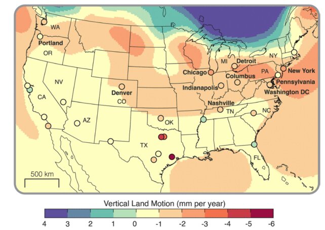 کلانشهرهای آمریکا در حال فرو رفتن زیر زمین
