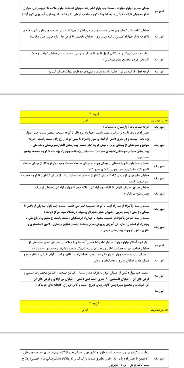 برنامه قطعی برق یزد شنبه ۱۰ خرداد + جدول
