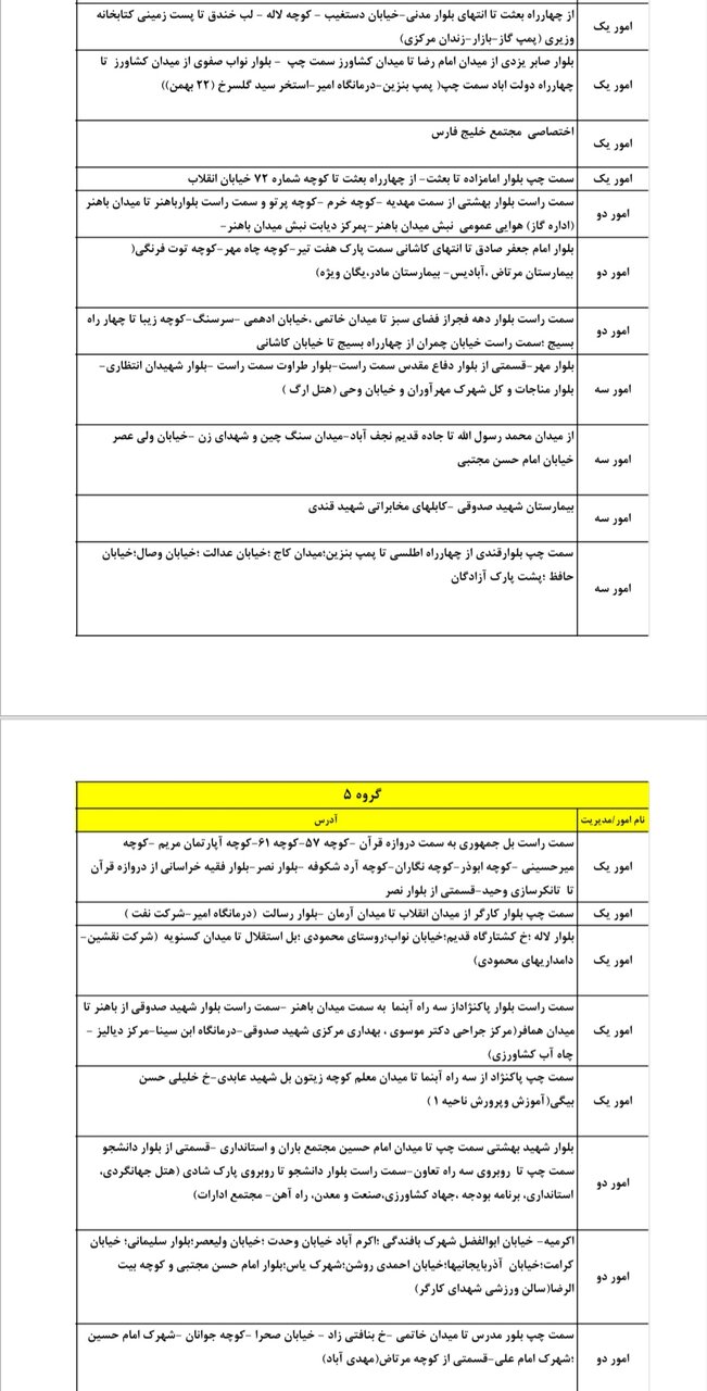 برنامه قطعی برق یزد شنبه ۱۰ خرداد + جدول