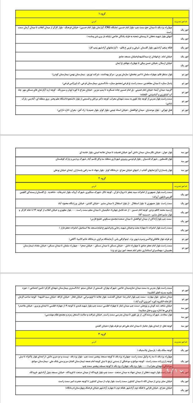 برنامه قطعی برق یزد یکشنبه ۱۱ خرداد + جدول