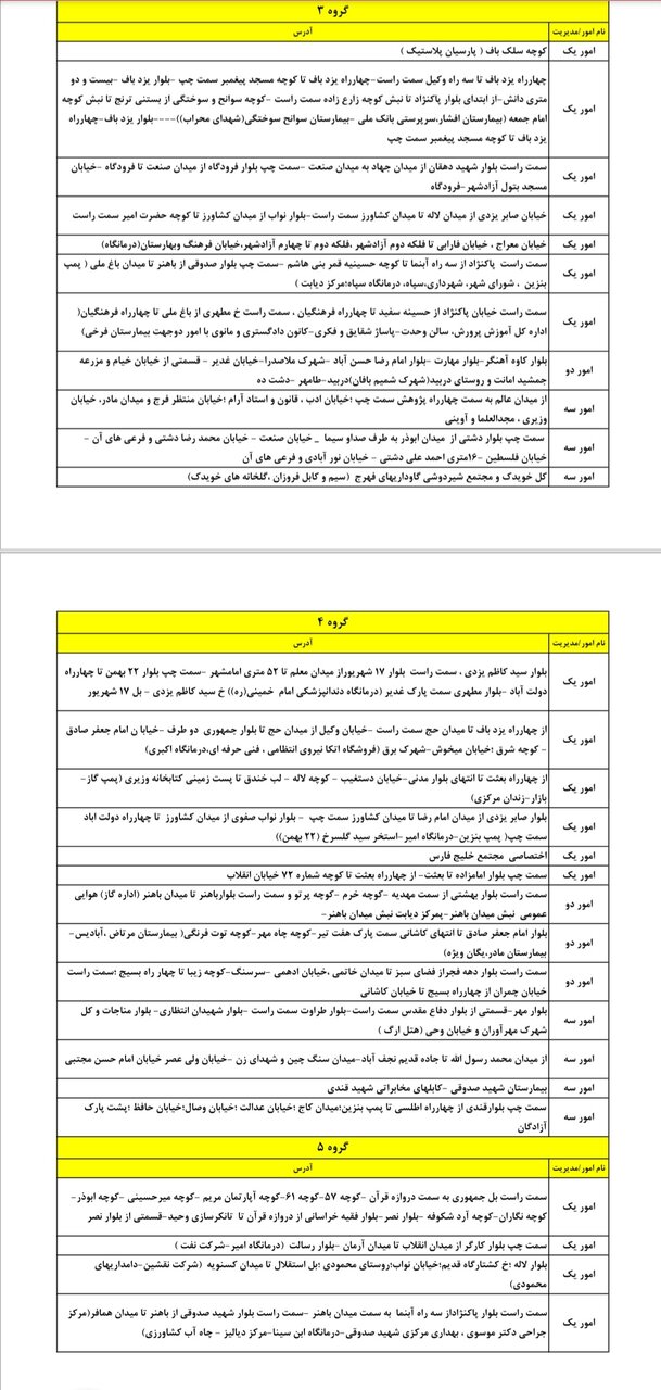 جدول کامل خاموشی برق یزد دوشنبه ۱۲ خرداد ۱۴۰۴/ زمانبندی قطعی برق گروههای مختلف+ جزییات