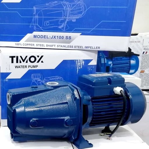 خرید و قیمت پمپ آب جتی 1 اسب 1 اینچ تکفاز تیموکس TIMOX پروانه استیل مدل JX100SS از غرفه گروه فنی و مهندسی هرتز