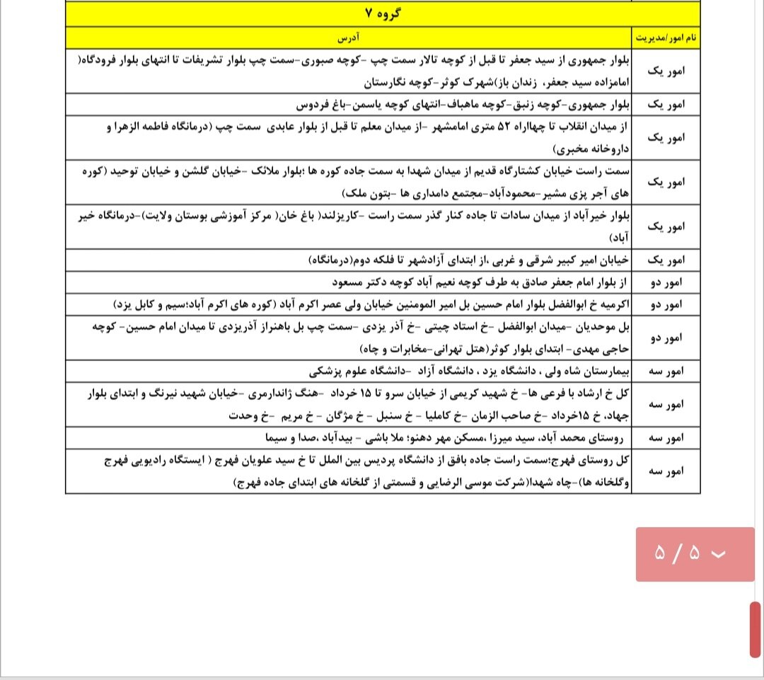 جدول کامل خاموشی برق یزد سهشنبه ۱۳ خرداد ۱۴۰۴/ زمانبندی قطعی برق گروههای مختلف+ جزییات