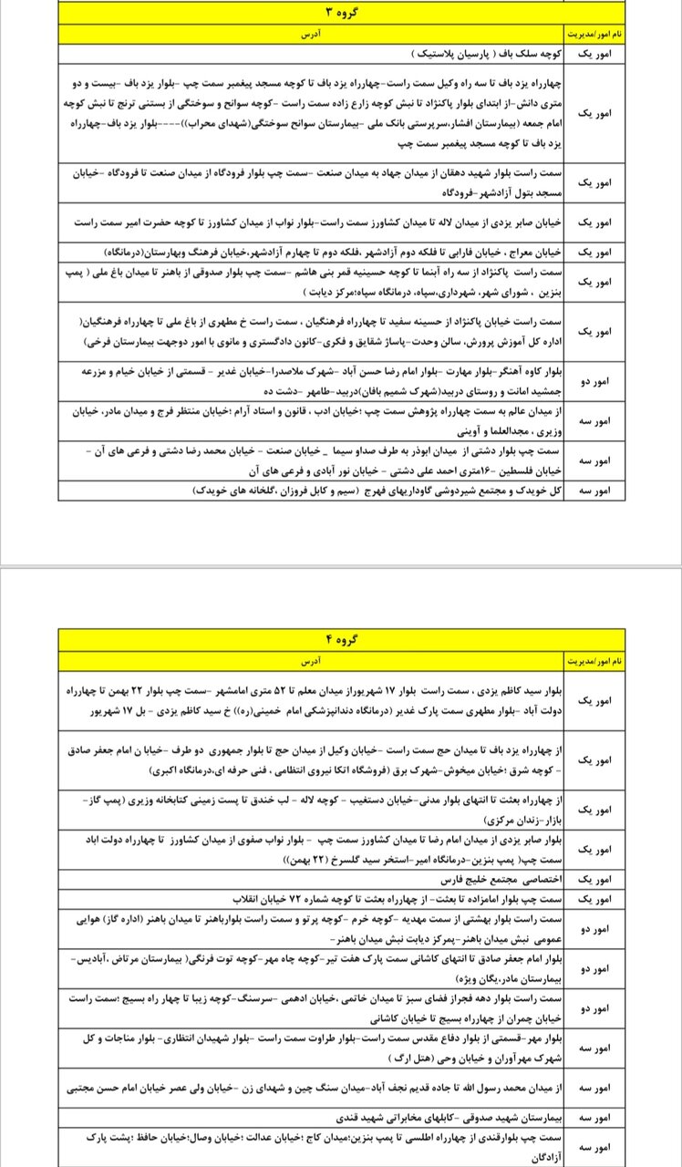 جدول کامل خاموشی برق یزد پنجشنبه خرداد ۱۴۰۴/ زمانبندی قطعی برق گروههای مختلف+ جزییات