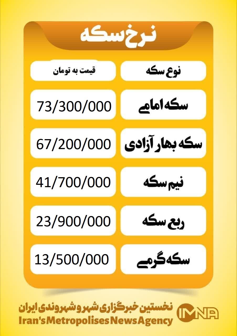 قیمت سکه امروز شنبه ۱۷ خرداد ۱۴۰۴