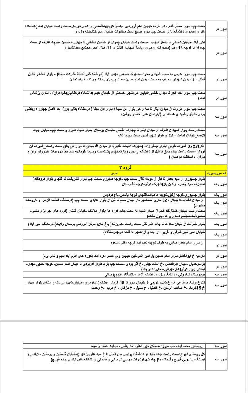 جدول کامل خاموشی برق یزد یکشنبه ۱۸ خرداد ۱۴۰۴/ زمان‌بندی قطعی برق گروه‌های مختلف+ جزییات