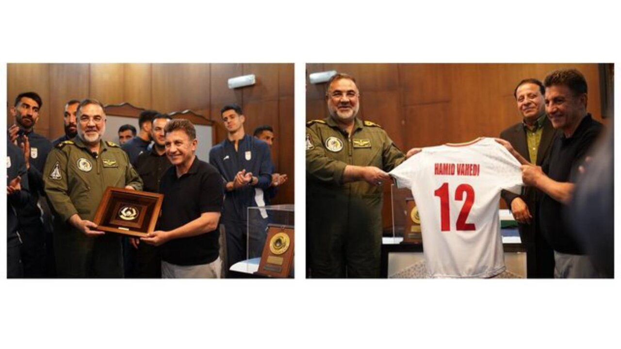 حضور فرمانده نیروی هوایی ارتش در تمرین تیم ملی فوتبال