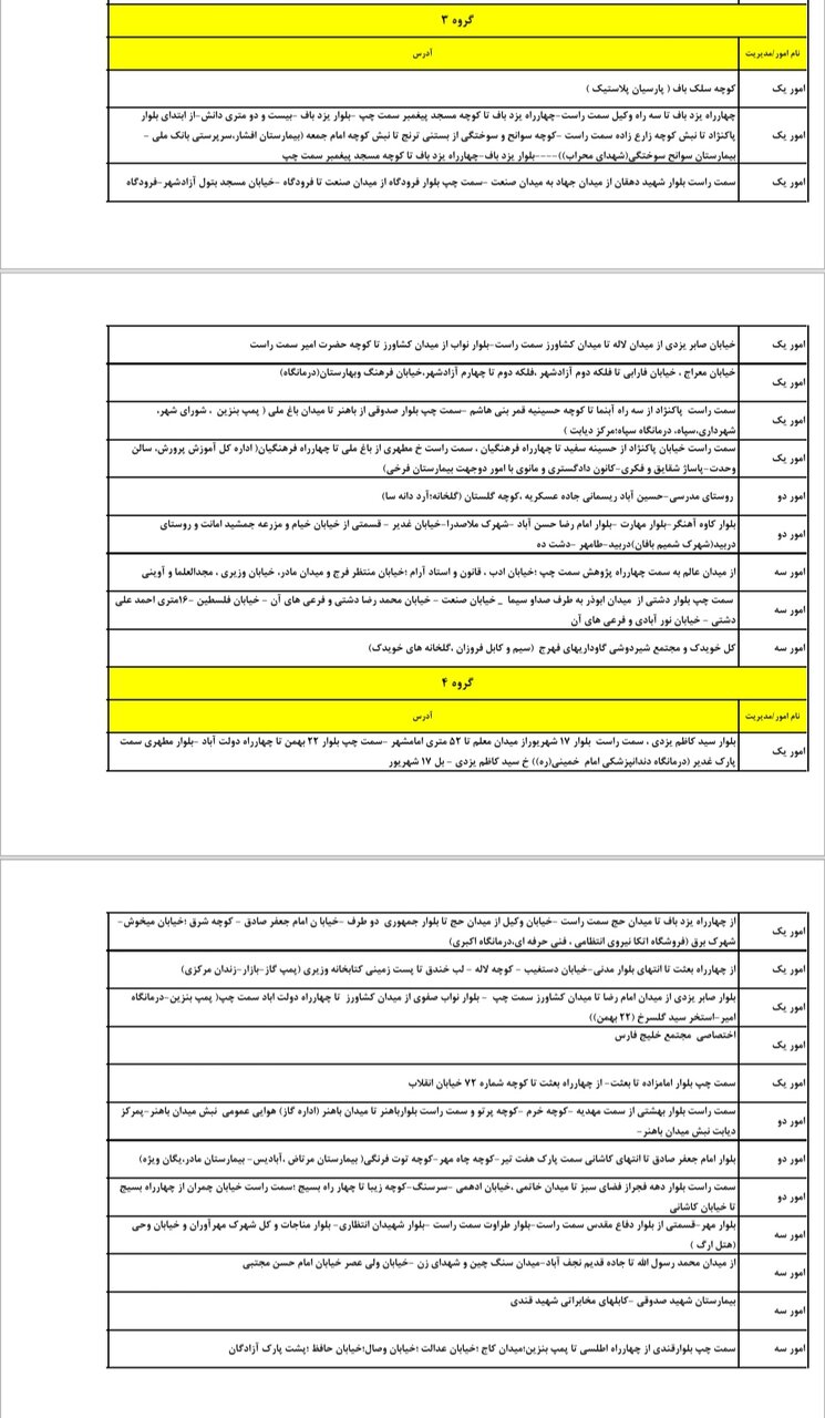 جدول کامل خاموشی برق یزد چهارشنبه ۲۱ خرداد ۱۴۰۴/ زمان‌بندی قطعی برق گروه‌های مختلف+ جزییات