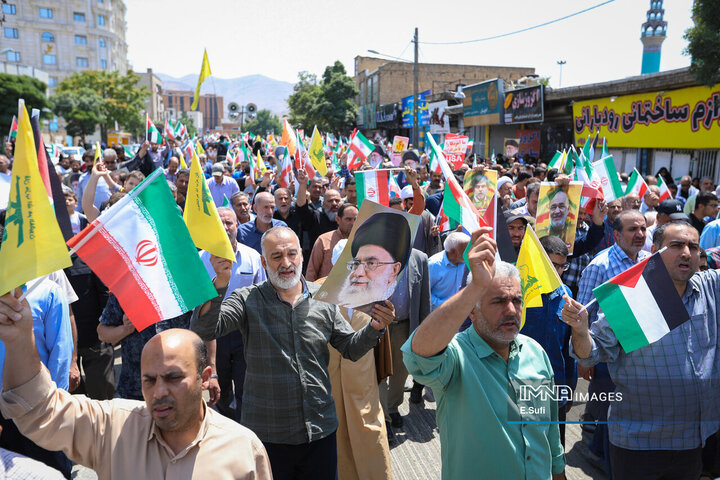 اعلام انزجار البرزی‌ها در پاسخ به جنایت رژیم صهیونیستی + فیلم