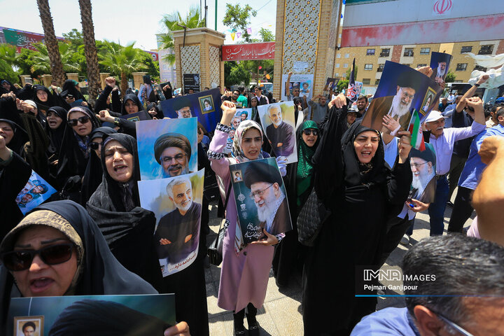 تجمع مردم اصفهان در محکمیت تجاوز رژیم صهیونیستی به کشور