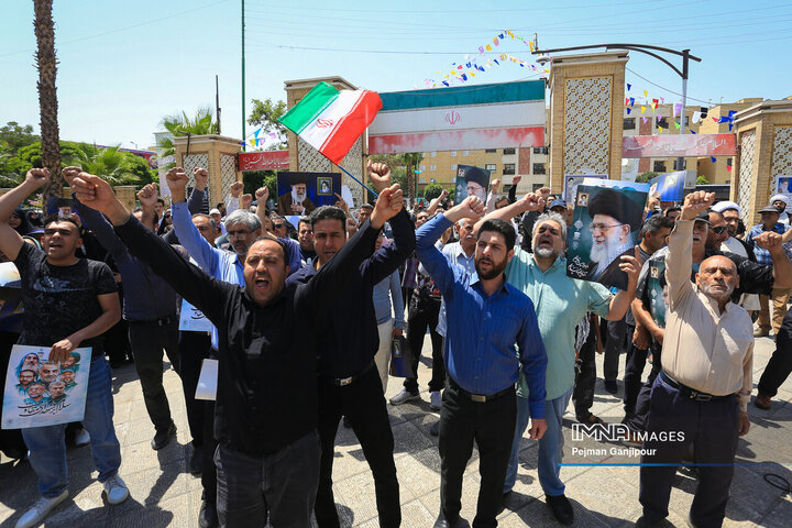 تجمع مردم اصفهان در محکمیت تجاوز رژیم صهیونیستی به کشور