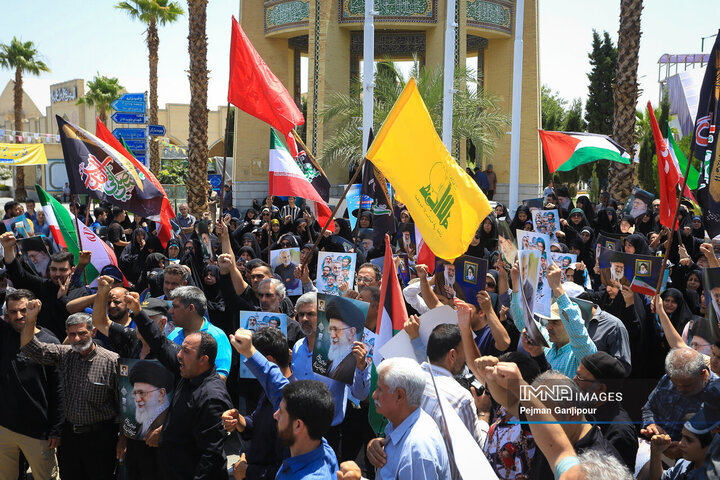 تجمع مردم اصفهان در محکمیت تجاوز رژیم صهیونیستی به کشور