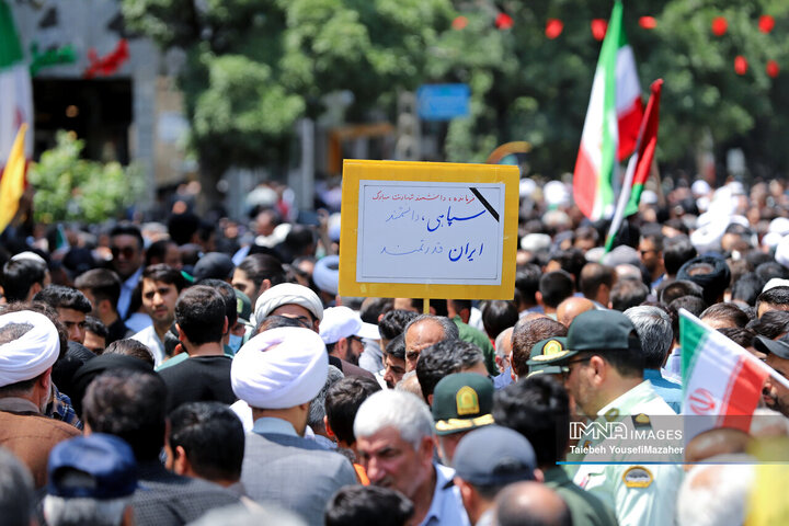 تجم مردم همدان در محکومیت تجاوز رژیم صهیونیستی به حریم کشور