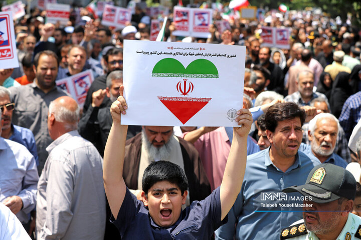 تجم مردم همدان در محکومیت تجاوز رژیم صهیونیستی به حریم کشور