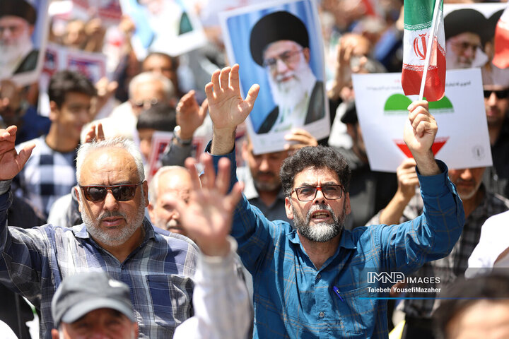 تجم مردم همدان در محکومیت تجاوز رژیم صهیونیستی به حریم کشور