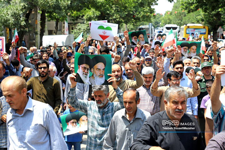 تجم مردم همدان در محکومیت تجاوز رژیم صهیونیستی به حریم کشور