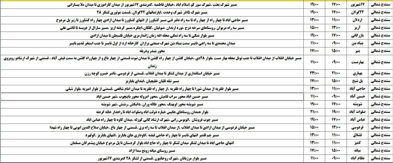 برنامه قطعی برق کردستان روز شنبه ۲۴ خرداد + جدول