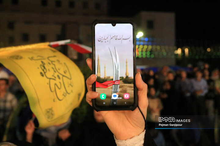 تجمع مردم اصفهان در حمایت از عملیات «وعده صادق 3»