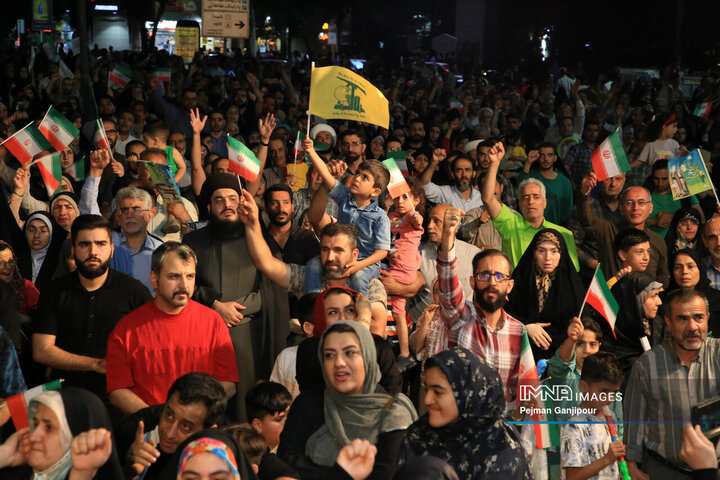 تجمع مردم اصفهان در حمایت از عملیات «وعده صادق 3»