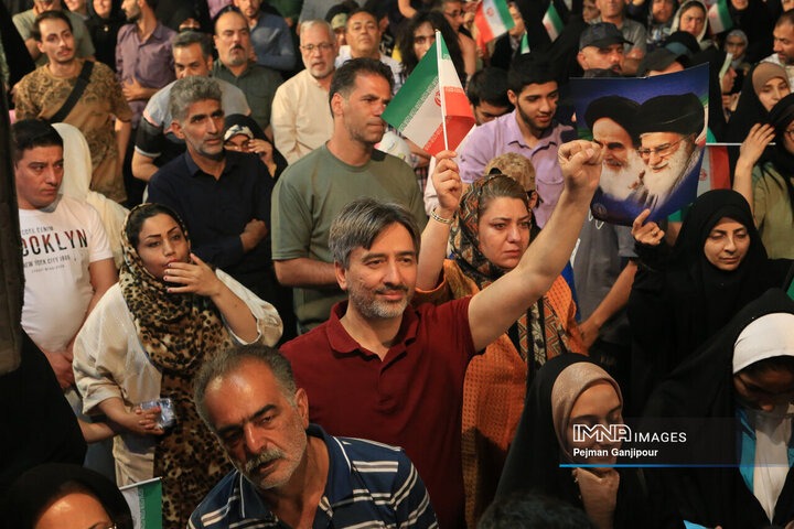 تجمع مردم اصفهان در حمایت از عملیات «وعده صادق 3»