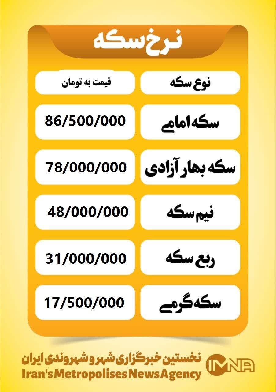 قیمت سکه امروز یکشنبه ۲۵ خرداد ۱۴۰۴