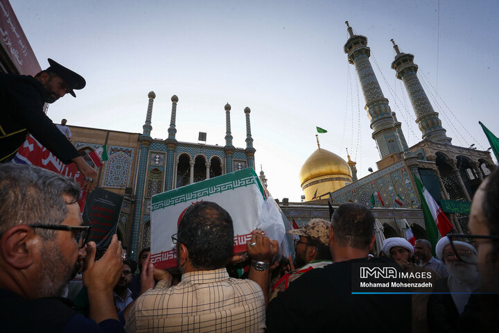 مراسم تشییع تجاوز رژیم صهیونیستی در قم