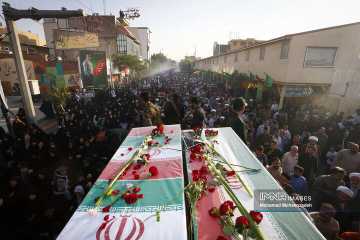 مراسم تشییع تجاوز رژیم صهیونیستی در قم