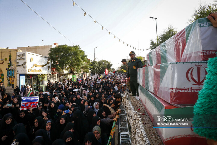 مراسم تشییع تجاوز رژیم صهیونیستی در قم