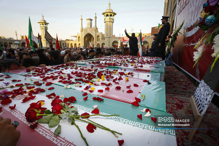 مراسم تشییع تجاوز رژیم صهیونیستی در قم