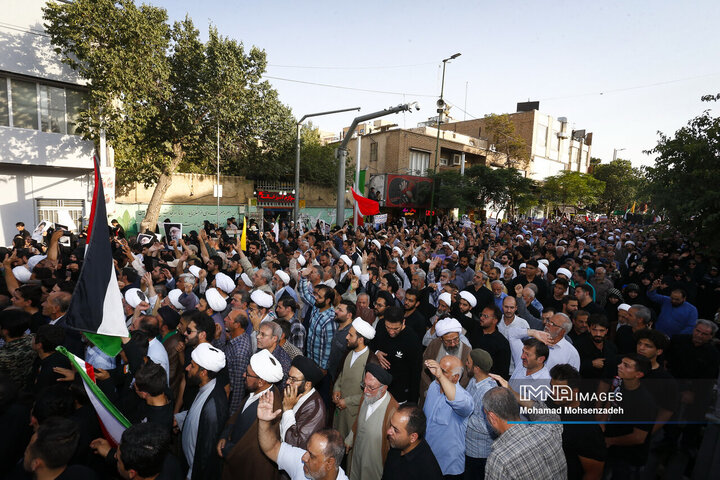 مراسم تشییع تجاوز رژیم صهیونیستی در قم