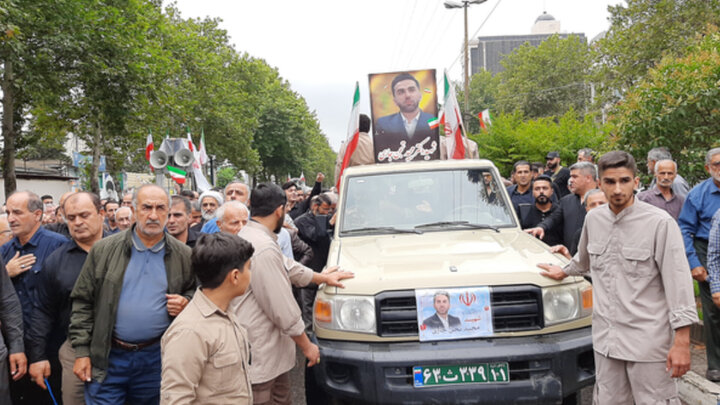 فیلم| شکوه تشییع نخبه آملی در دیار هزار سنگر