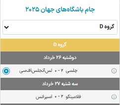 نتایج شب گذشته جامجهانی باشگاهها ۲۰۲۵ در گروه C و D + جدول