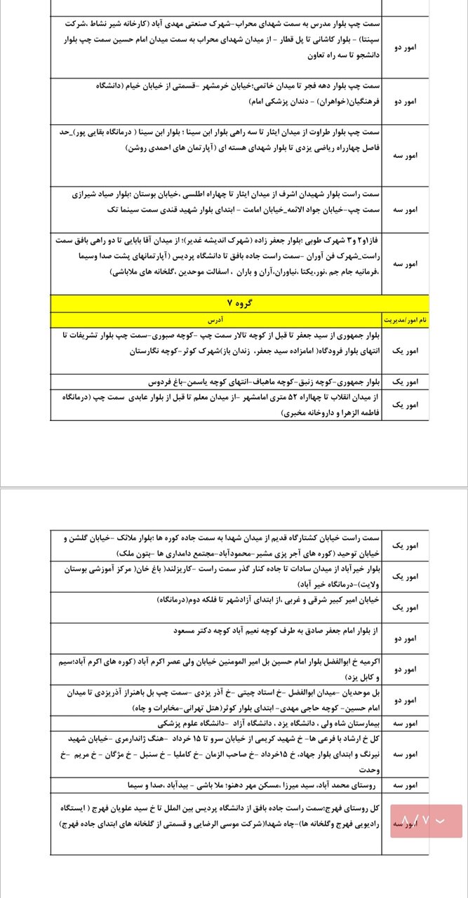جدول کامل خاموشی برق یزد سه‌شنبه ۲۷ خرداد ۱۴۰۴ /  زمان‌بندی قطعی برق گروه‌های مختلف