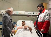 عیادت حاجی‌میرزایی و کولیوند از امدادگران و مجروحان حادثه‌دیده در حملات رژیم صهیونیستی
