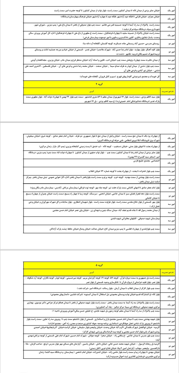 جدول کامل خاموشی برق یزد چهارشنبه ۲۸ خرداد ۱۴۰۴ / زمانبندی قطعی برق گروههای مختلف