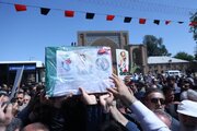 پیکر مطهر شهدای قزوینی تجاوز صهیونیست‌ها تشییع شد
