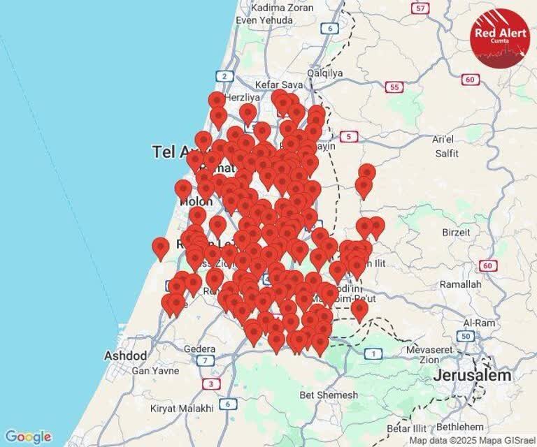 هشدارهای حملۀ هوایی در مرکز و شمال فلسطین اشغالی فعال شد