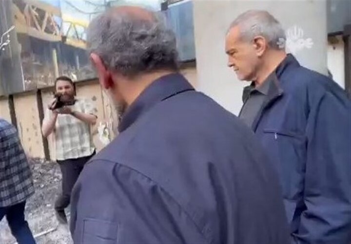 بازدید رئیس جمهور از محل حمله رژیم متجاوز صهیونیستی به صداوسیما