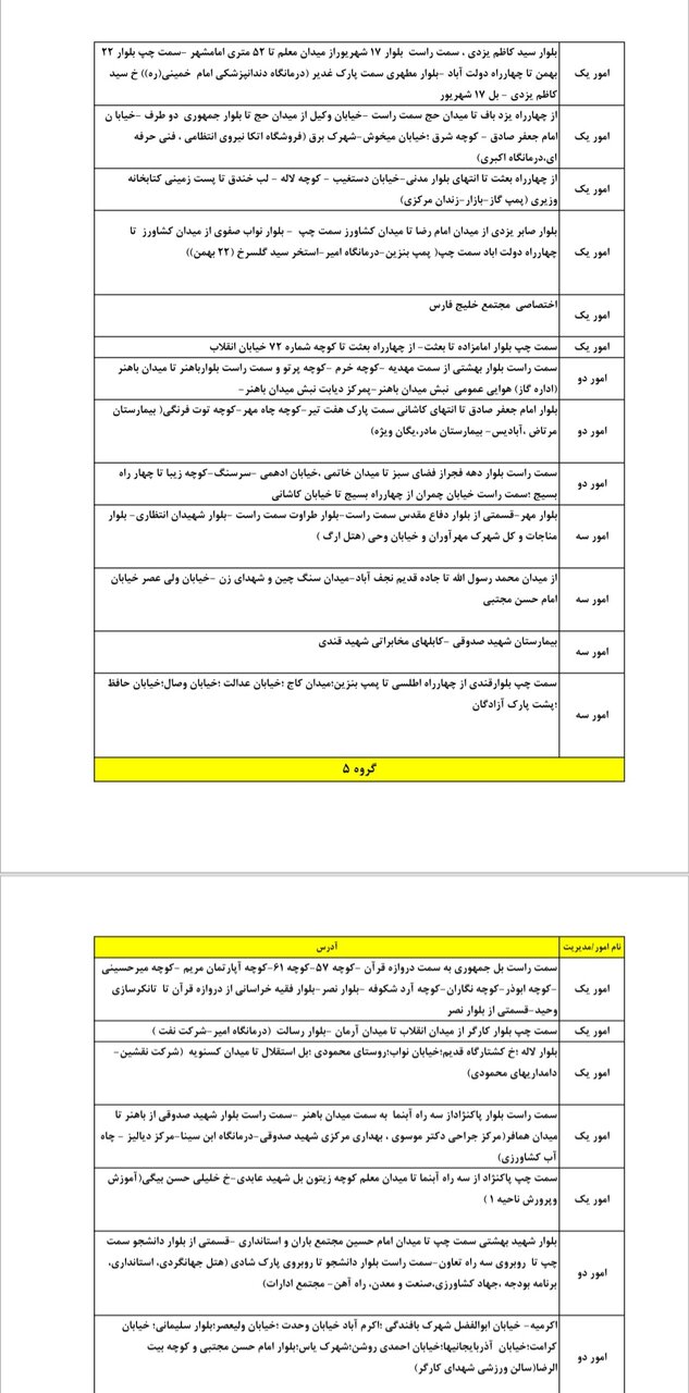 جدول کامل خاموشی برق یزد یکشنبه اول تیر ۱۴۰۴ / زمان‌بندی قطعی برق گروه‌های مختلف