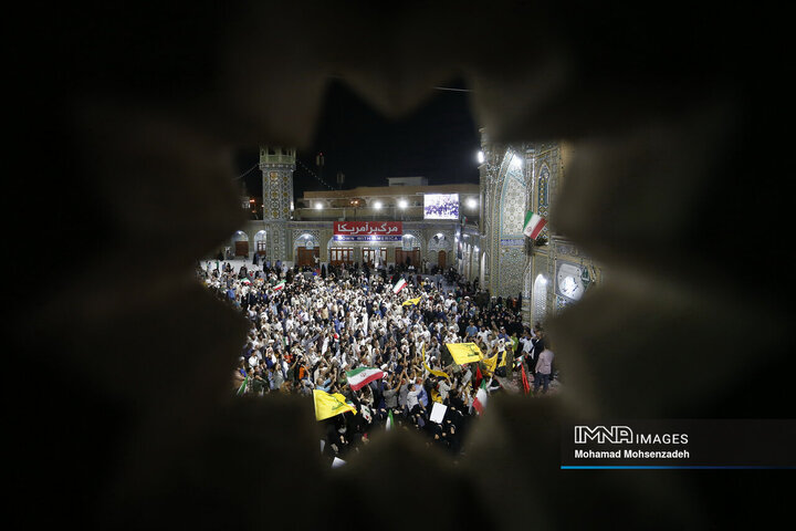 تجمع مردم قم در اعلام انزجار و فریاد انتقام دربرابر تجاوزات آمریکا و رژیم صهیونیستی
